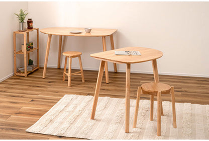 ダイニングテーブル 幅83cm 天然木 コーナー 組み立て式 丸み 木製 リビングテーブル リビング ダイニング リモートワーク 在宅ワーク デスク テーブル 机 おしゃれ かわいい 北欧(代引不可)