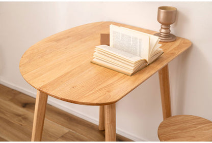 ダイニングテーブル 幅83cm 天然木 コーナー 組み立て式 丸み 木製 リビングテーブル リビング ダイニング リモートワーク 在宅ワーク デスク テーブル 机 おしゃれ かわいい 北欧(代引不可)