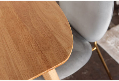 ダイニングテーブル 幅83cm 天然木 コーナー 組み立て式 丸み 木製 リビングテーブル リビング ダイニング リモートワーク 在宅ワーク デスク テーブル 机 おしゃれ かわいい 北欧(代引不可)