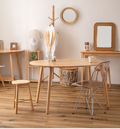 ダイニングテーブル 幅120cm 天然木 コーナー 組み立て式 丸み 木製 リビングテーブル リビング ダイニング リモートワーク 在宅ワーク デスク テーブル 机 おしゃれ かわいい 北欧(代引不可)