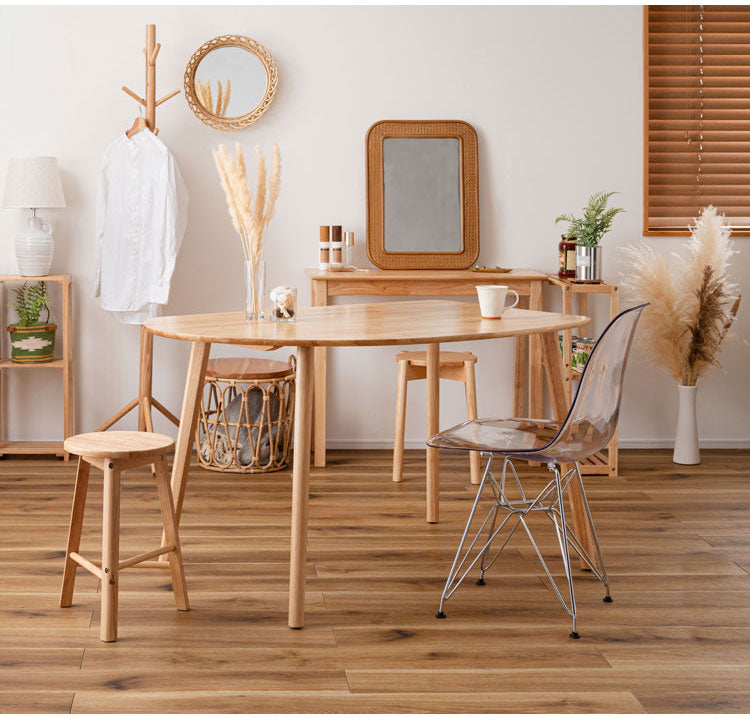 ダイニングテーブル 幅120cm 天然木 コーナー 組み立て式 丸み 木製 リビングテーブル リビング ダイニング リモートワーク 在宅ワーク デスク テーブル 机 おしゃれ かわいい 北欧(代引不可)