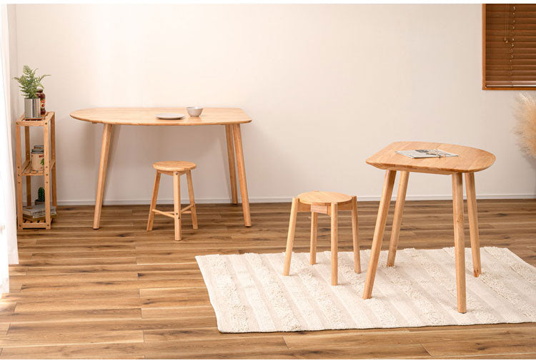 ダイニングテーブル 幅120cm 天然木 コーナー 組み立て式 丸み 木製 リビングテーブル リビング ダイニング リモートワーク 在宅ワーク デスク テーブル 机 おしゃれ かわいい 北欧(代引不可)