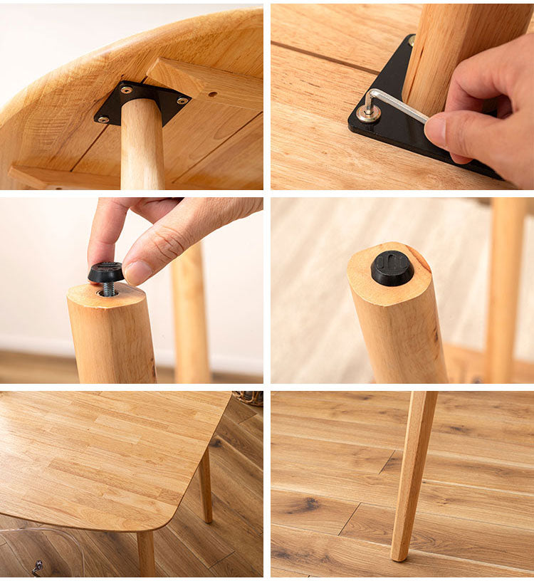 ダイニングテーブル 幅120cm 天然木 コーナー 組み立て式 丸み 木製 リビングテーブル リビング ダイニング リモートワーク 在宅ワーク デスク テーブル 机 おしゃれ かわいい 北欧(代引不可)