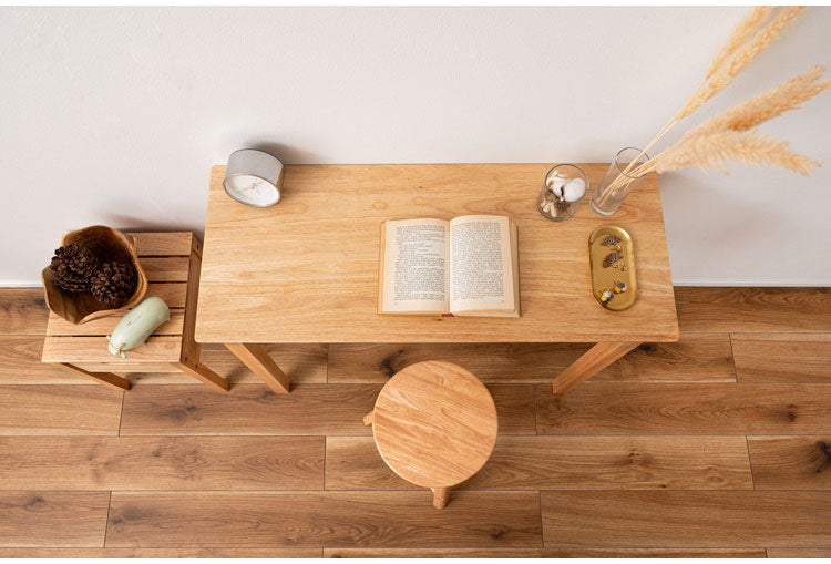 デスク 天然木 幅90cm 組み立て式 木製 リビングテーブル ダイニングテーブル おしゃれ かわいい シンプル 北欧 インテリア シンプル 机 テーブル リビング ダイニング(代引不可)