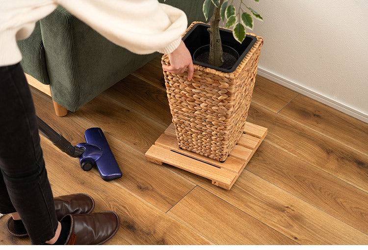 プランターベースワゴン プランターベース キャスター付き 車輪 隠しキャスター 木製 天然木 北欧 ナチュラル おしゃれ 鉢置き 花台 鉢植え台 プランター台 インテリア(代引不可)