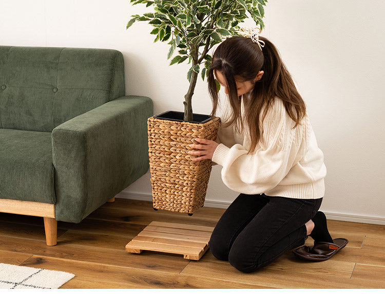 プランターベースワゴン プランターベース キャスター付き 車輪 隠しキャスター 木製 天然木 北欧 ナチュラル おしゃれ 鉢置き 花台 鉢植え台 プランター台 インテリア(代引不可)