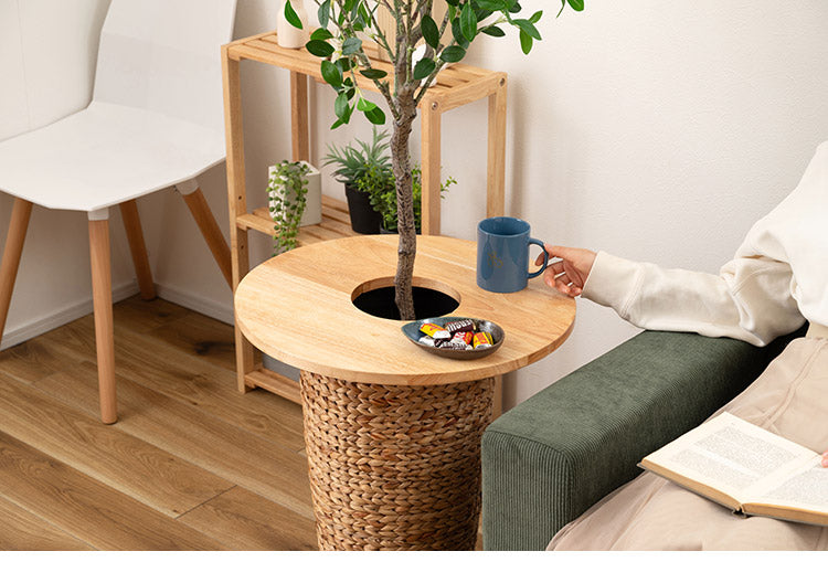プランターテーブル プランターテーブル サイドテーブル テーブル 木製 天然木 北欧 おしゃれ 円 丸 ラウンド インテリア おしゃれ 北欧(代引不可)