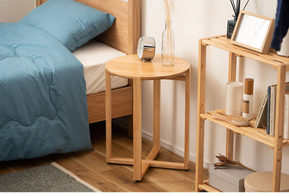 サイドテーブル サイドテーブル ナイトテーブル テーブル 木製 天然木 北欧 おしゃれ 円 丸 ラウンド アジャスター付き かわいい 新生活 オールシーズン(代引不可)