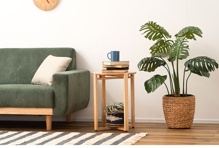 サイドテーブル サイドテーブル ナイトテーブル テーブル 木製 天然木 北欧 おしゃれ 円 丸 ラウンド アジャスター付き かわいい 新生活 オールシーズン(代引不可)