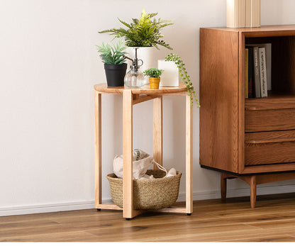 サイドテーブル サイドテーブル ナイトテーブル テーブル 木製 天然木 北欧 おしゃれ 円 丸 ラウンド アジャスター付き かわいい 新生活 オールシーズン(代引不可)