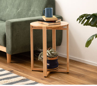 サイドテーブル サイドテーブル ナイトテーブル テーブル 木製 天然木 北欧 おしゃれ 円 丸 ラウンド アジャスター付き かわいい 新生活 オールシーズン(代引不可)