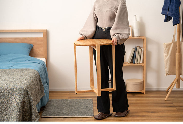 サイドテーブル サイドテーブル ナイトテーブル テーブル 木製 天然木 北欧 おしゃれ 円 丸 ラウンド アジャスター付き かわいい 新生活 オールシーズン(代引不可)