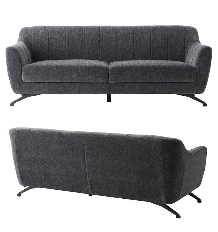 ソファ 幅182cm 3人掛け 3P おしゃれ 北欧 ポケットコイル使用 高級感 スチール 布地 ファブリック 脚付き モダン シンプル ナチュラル グレー パープル 新生活(代引不可)