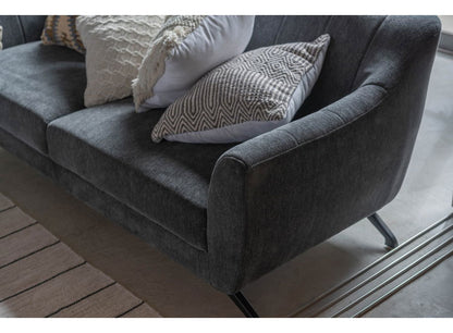 ソファ 幅182cm 3人掛け 3P おしゃれ 北欧 ポケットコイル使用 高級感 スチール 布地 ファブリック 脚付き モダン シンプル ナチュラル グレー パープル 新生活(代引不可)