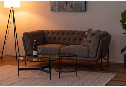 レザー調 ソファ 3人掛け ソファー 3人用 アンティーク ヴィンテージ おしゃれ キャメル グレー 黒 ブラック 木製 アームレスト 肘付き 肘掛け 背もたれ レトロ モダン 高級感 クロスステッチ(代引不可)