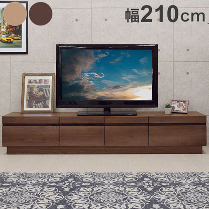 テレビボード 幅約210cm ローボード テレビ台 リビングボード ラック キャビネット 収納 リビング ウォールナット ナチュラル インテリア おしゃれ(代引不可)
