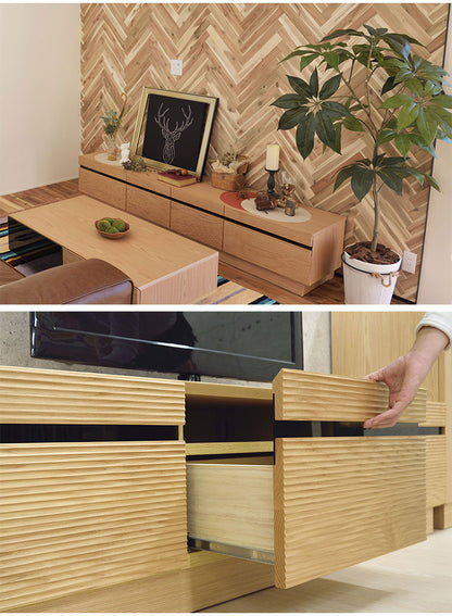 テレビボード 幅約210cm ローボード テレビ台 リビングボード ラック キャビネット 収納 リビング ウォールナット ナチュラル インテリア おしゃれ(代引不可)