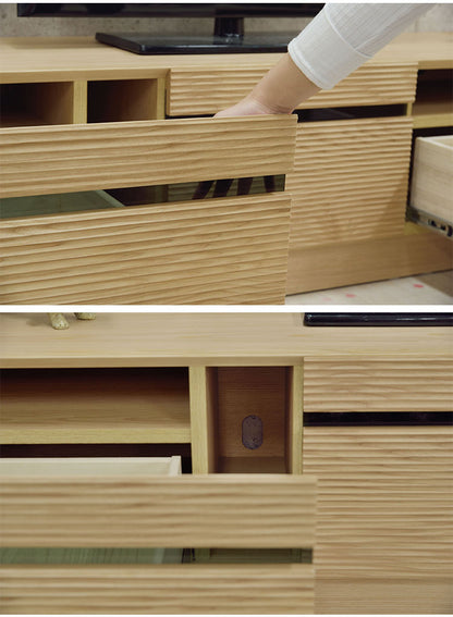 テレビボード 幅約210cm ローボード テレビ台 リビングボード ラック キャビネット 収納 リビング ウォールナット ナチュラル インテリア おしゃれ(代引不可)