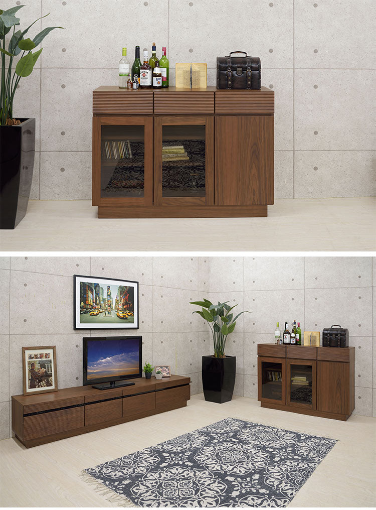 フルモス 120サイドボード(向かって右木扉) サイドボード 本棚 ラック キャビネット 収納 リビング国産 日本製 ウォールナット ナチュラル インテリア おしゃれ(代引不可)