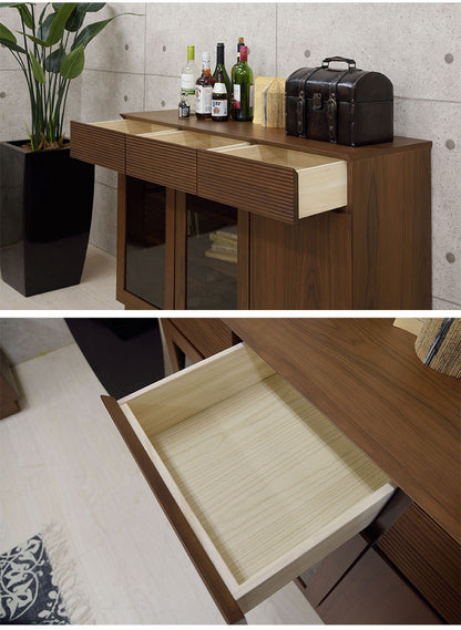 フルモス 120サイドボード(向かって右木扉) サイドボード 本棚 ラック キャビネット 収納 リビング国産 日本製 ウォールナット ナチュラル インテリア おしゃれ(代引不可)