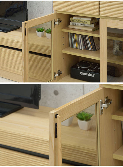 フルモス 120サイドボード(向かって右木扉) サイドボード 本棚 ラック キャビネット 収納 リビング国産 日本製 ウォールナット ナチュラル インテリア おしゃれ(代引不可)