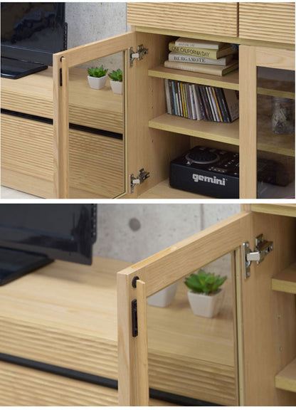 サイドボード 幅120cm キャビネット 木製 木目調 収納 戸棚 キッチンカウンター ウォルナット おしゃれ ブラウン ナチュラル(代引不可)