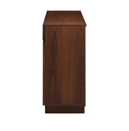 サイドボード 幅120cm キャビネット 木製 木目調 収納 戸棚 キッチンカウンター ウォルナット おしゃれ ブラウン ナチュラル(代引不可)