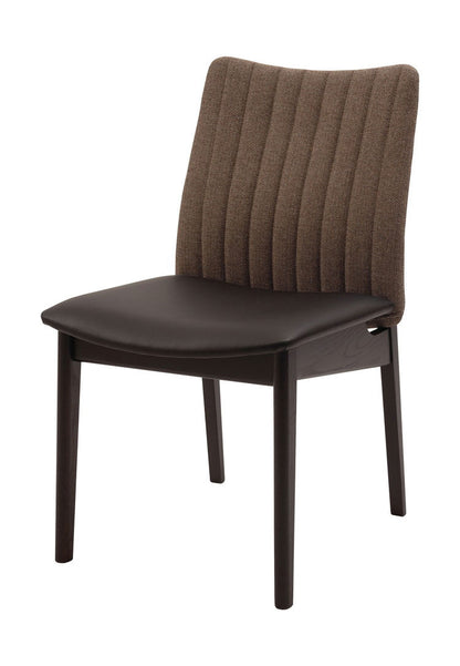 ダイニングチェア 日本製 天然木 木製 椅子 イス おしゃれ アームレス 肘なし ヴィンテージ 北欧 一人暮らし 新生活 木脚 合皮 レザー モダン 黒 ブラック ブラウン(代引不可)