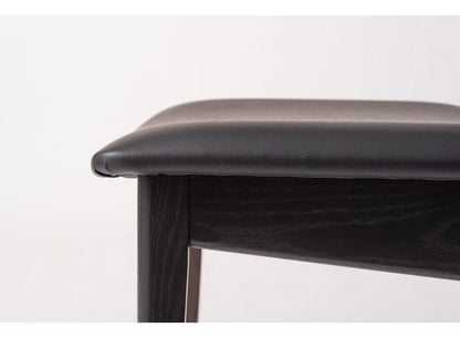 ダイニングチェア 日本製 天然木 木製 椅子 イス おしゃれ アームレス 肘なし ヴィンテージ 北欧 一人暮らし 新生活 木脚 合皮 レザー モダン 黒 ブラック ブラウン(代引不可)