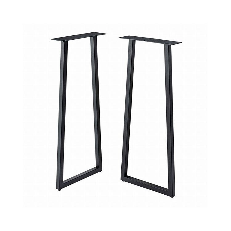 デスク 脚 2脚組 脚のみ 机 テーブル パーツ スチール ブラック 黒 シンプル DIY アジャスター付き 天板なし 組立式 インテリア おしゃれ(代引不可)