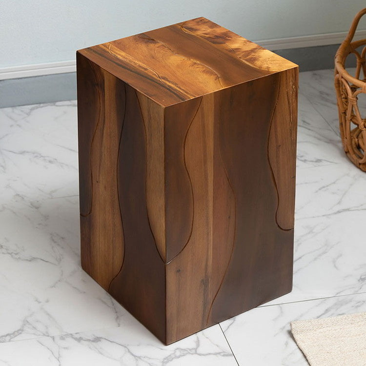 サイドテーブル ウッドスツール 木目調 丸太 天然木 椅子 腰掛け イス 机 スツール 玄関 花台 フラワースタンド プランター台 無垢 台 おしゃれ 角材 アンティーク 自然(代引不可)