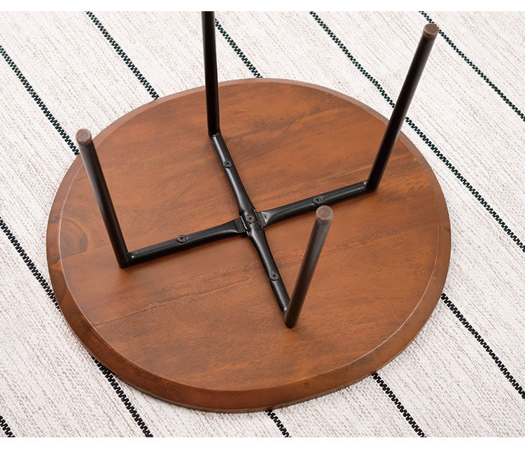 ラウンドテーブル 幅60cm サイドテーブル ナイトテーブル テーブル コンパクト シンプル 北欧 丸型 ラウンド 木製 天然木 スチール コンパクト 新生活 一人暮らし(代引不可)