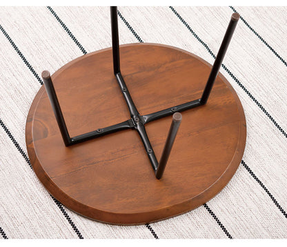 ラウンドテーブル 幅60cm サイドテーブル ナイトテーブル テーブル コンパクト シンプル 北欧 丸型 ラウンド 木製 天然木 スチール コンパクト 新生活 一人暮らし(代引不可)