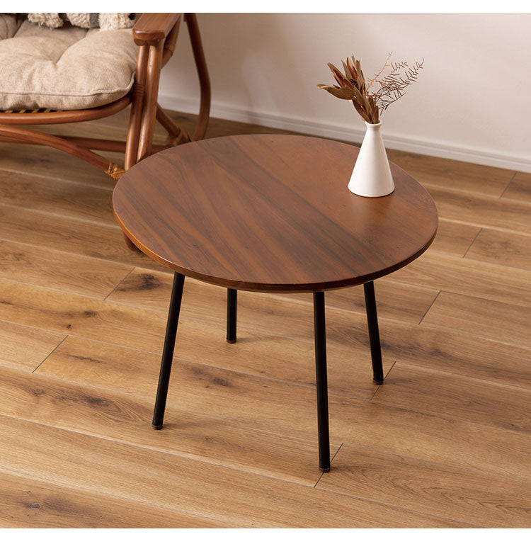 ラウンドテーブル 幅60cm サイドテーブル ナイトテーブル テーブル コンパクト シンプル 北欧 丸型 ラウンド 木製 天然木 スチール コンパクト 新生活 一人暮らし(代引不可)