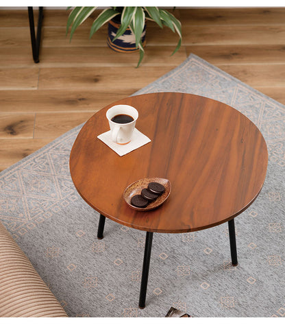 ラウンドテーブル 幅60cm サイドテーブル ナイトテーブル テーブル コンパクト シンプル 北欧 丸型 ラウンド 木製 天然木 スチール コンパクト 新生活 一人暮らし(代引不可)