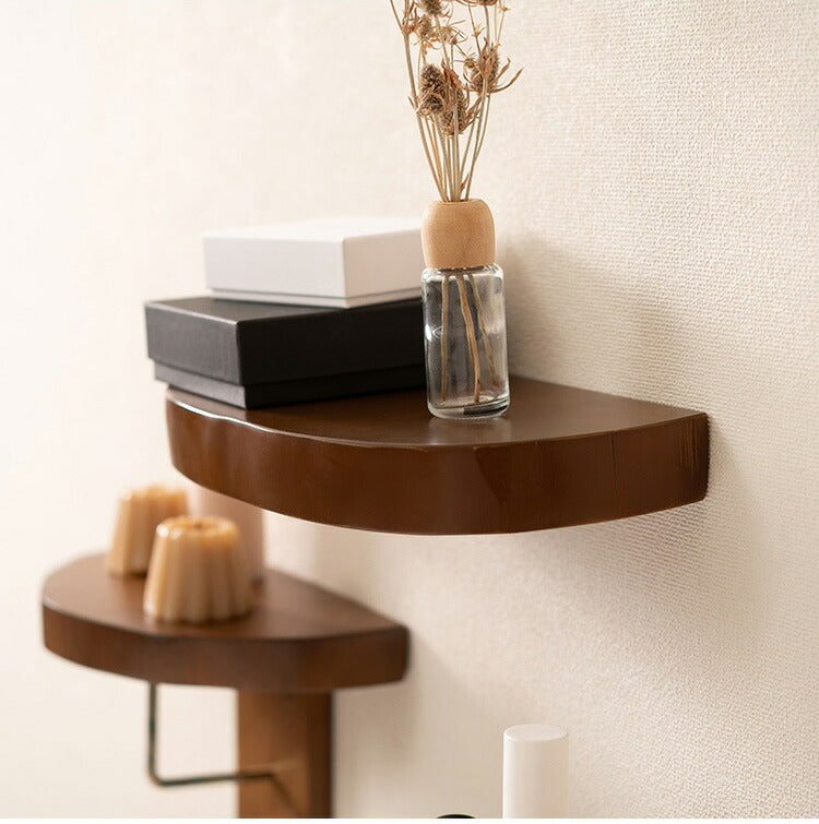 ウォールシェルフ マホガニー 壁掛け シェルフ 収納 収納棚 木製 天然木 ブラウン マホガニー材 木 おしゃれ シンプル ナチュラル 北欧 カントリー カントリー調(代引不可)