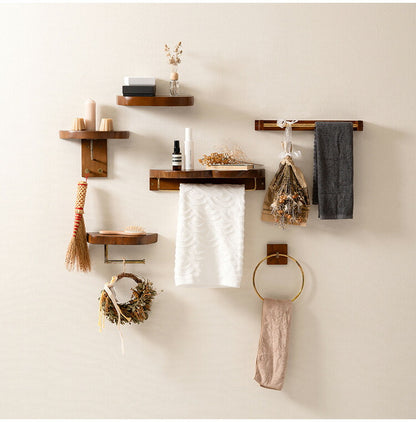 ウォールシェルフ マホガニー 壁掛け シェルフ 収納 収納棚 木製 天然木 ブラウン マホガニー材 木 おしゃれ シンプル ナチュラル 北欧 カントリー カントリー調(代引不可)