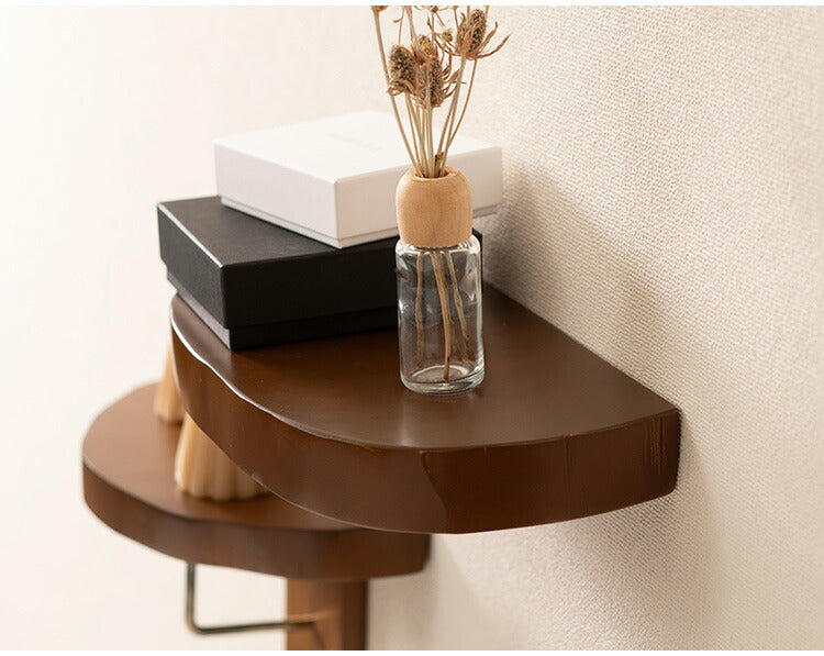 ウォールシェルフ マホガニー 壁掛け シェルフ 収納 収納棚 木製 天然木 ブラウン マホガニー材 木 おしゃれ シンプル ナチュラル 北欧 カントリー カントリー調(代引不可)