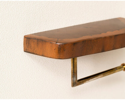 ペーパーホルダー マホガニー 壁掛け 収納 収納棚 木製 天然木 ブラウン マホガニー材 木 おしゃれ シンプル ナチュラル 北欧 カントリー カントリー調 ゴールド 金 金色(代引不可)