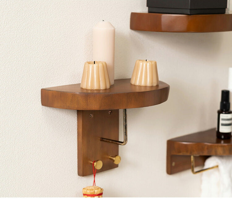 タオルハンガー マホガニー フック付き タオル掛け タオルホルダー 壁掛け 収納 収納棚 木製 天然木 ブラウン マホガニー材 木 おしゃれ シンプル ナチュラル 北欧 カントリー カントリー調 ゴールド(代引不可)