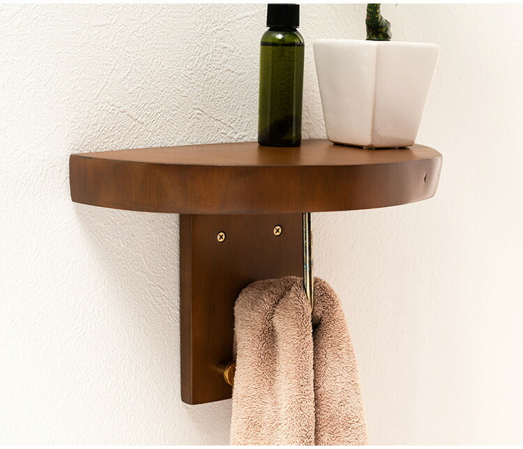 タオルハンガー マホガニー フック付き タオル掛け タオルホルダー 壁掛け 収納 収納棚 木製 天然木 ブラウン マホガニー材 木 おしゃれ シンプル ナチュラル 北欧 カントリー カントリー調 ゴールド(代引不可)