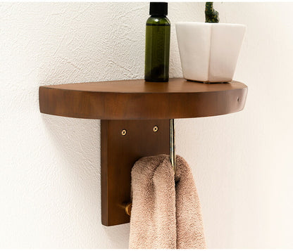 タオルハンガー マホガニー フック付き タオル掛け タオルホルダー 壁掛け 収納 収納棚 木製 天然木 ブラウン マホガニー材 木 おしゃれ シンプル ナチュラル 北欧 カントリー カントリー調 ゴールド(代引不可)