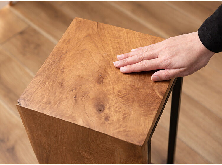 プランタースタンド チーク 高さ70cm スタンド 天然木 木製 スチール おしゃれ ブラウン サイドテーブル 花台 植物 四角 フラワースタンド シンプル モダン ヴィンテージ インテリア 北欧(代引不可)