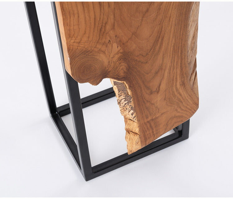 プランタースタンド チーク 高さ70cm スタンド 天然木 木製 スチール おしゃれ ブラウン サイドテーブル 花台 植物 四角 フラワースタンド シンプル モダン ヴィンテージ インテリア 北欧(代引不可)