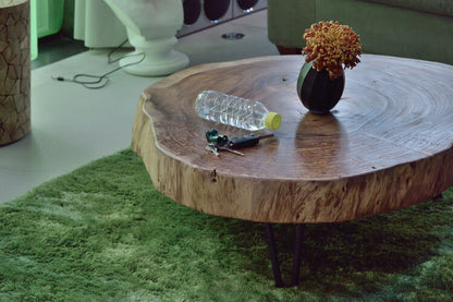 ローテーブル 丸太 アイアン モンキーポッド センターテーブル 切り株 机 リビングテーブル アメリカン 北欧 ビンテージ アンティーク 天然木 コーヒーテーブル ナチュラル カフェテーブル(代引不可)