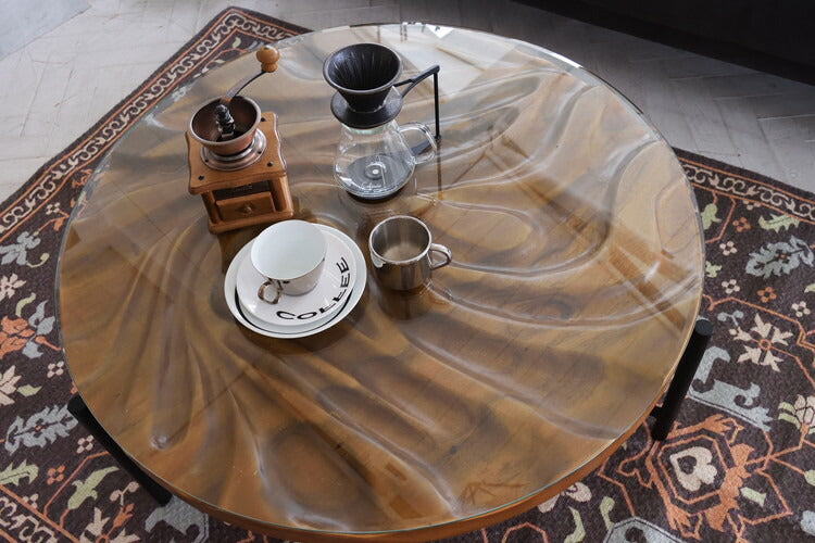 センターテーブル ローテーブル 円形 高級感 ラウンドテーブル テーブル 大きい 天然木 ガラステーブル リビングテーブル リビング モダン シック スチール おしゃれ かっこいい ソファ(代引不可)