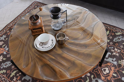 センターテーブル ローテーブル 円形 高級感 ラウンドテーブル テーブル 大きい 天然木 ガラステーブル リビングテーブル リビング モダン シック スチール おしゃれ かっこいい ソファ(代引不可)