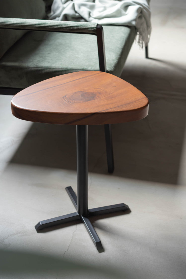 サイドテーブル テーブル おしゃれ 天然木 木製 ナイトテーブル 丸 インダストリアル ヴィンテージ モダン インテリア 北欧モダン シンプル コンパクト 高さ50cm(代引不可)