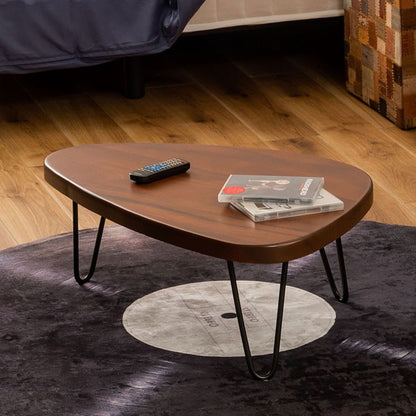 センターテーブル ローテーブル テーブル サイドテーブル ナイトテーブル 北欧 木製 天然木 角丸 スチール ブラウン 幅80cm 高さ30cm シンプル ソファ 座椅子 一人暮らし リビング(代引不可)