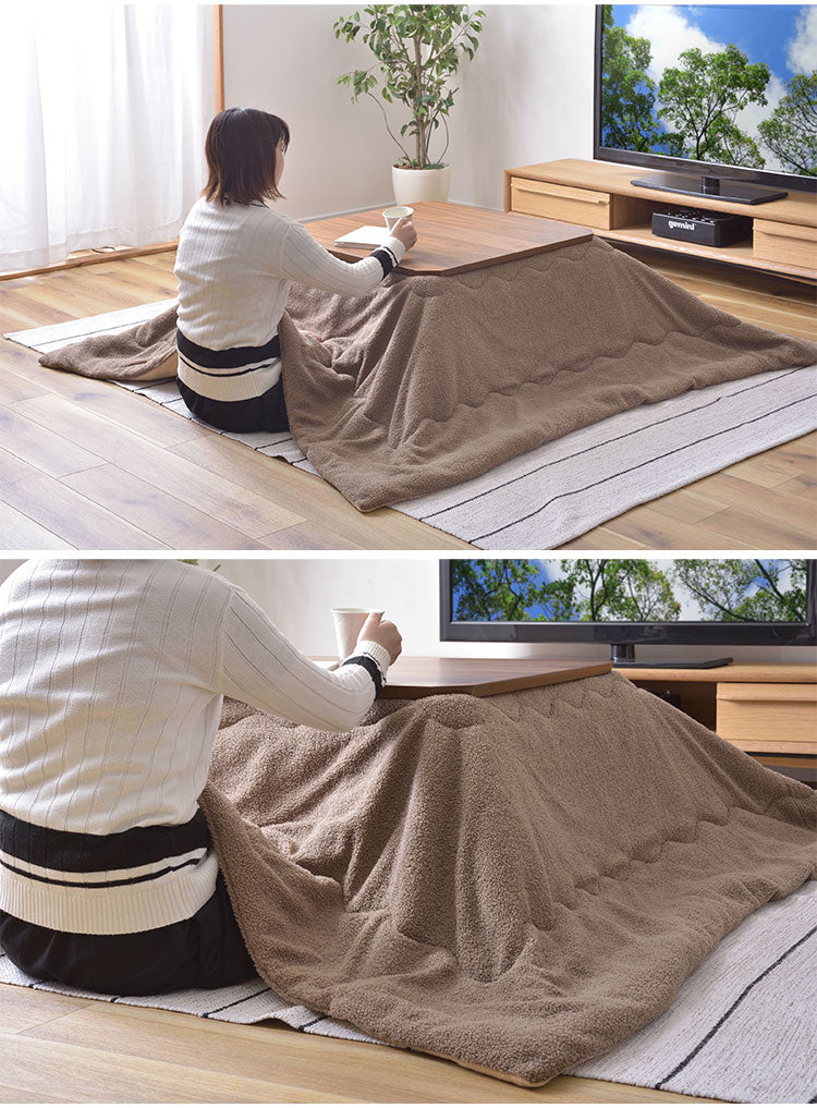 こたつ布団 正方形 190×190 防寒 シンプル おしゃれ もこもこ ふわふわ かわいい 80×80対応 ブラウン カーキ(代引不可)